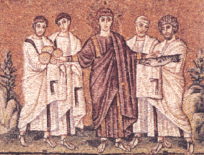mosaïque de l'Eglise st Apollinaire Nuovo à Ravenne ( 5ème siècle)